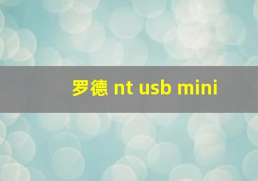 罗德 nt usb mini